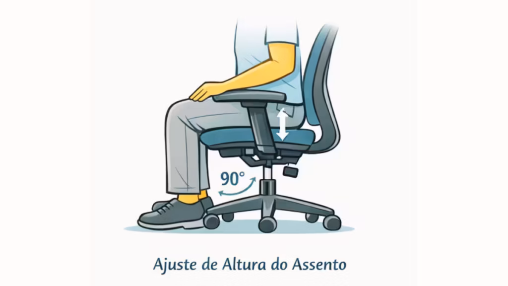 Como saber se sua cadeira é ergonômica: checklist prático, sinais de alerta e dicas para evitar dores nas costas 2 Ajuste de altura do assento